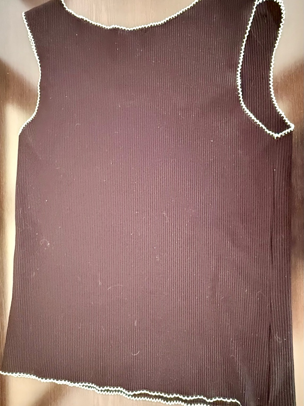 Sandro Black Ribbed Tank with Daisy Style Shoulder Buttons - Picture 4 of 4